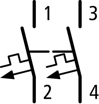 Автоматический выключатель 4А, кривая отключения C, 2 полюса, откл. способность 15 кА