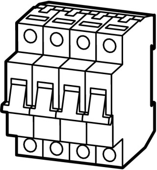 Автоматический выключатель 25А, кривая отключения C, 3+N полюса, откл. способность 15 кА