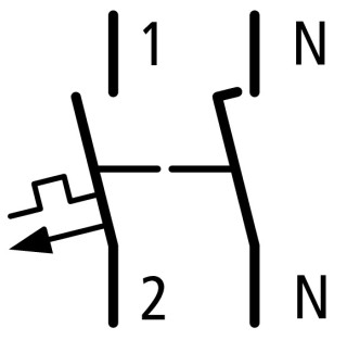 Автоматический выключатель 2А, кривая отключения C, 1+N полюса, откл. способность 6 кА