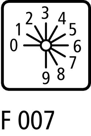 Кодирующий переключатель, Iu = 10A, BCD , 0-9 Пол. , 30 °,  30x30 мм , переднее крепление в отверстия 22мм