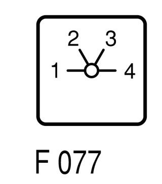 Ступенчатый переключатель, 1P , Iu = 10A, 1-4 Пол. , 45 °,  30x30 мм , переднее крепление в отверстия 22мм