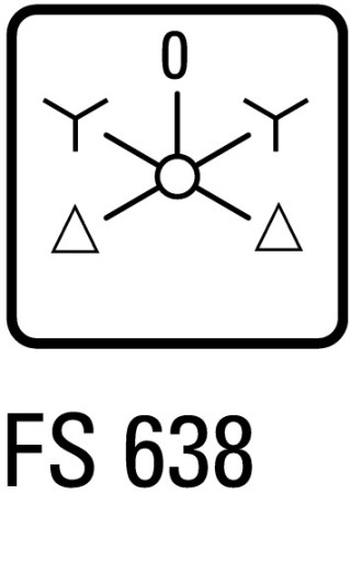 Переключатель звезда-треугольник , 3P , Ie = 12A   , переднее крепление в отверстия 22мм