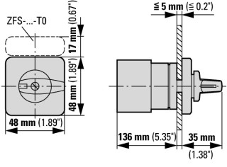 Ступенчатый переключатель, 3P, Ie = 25A , Пол. 1-6 , 45 °, переднее крепление