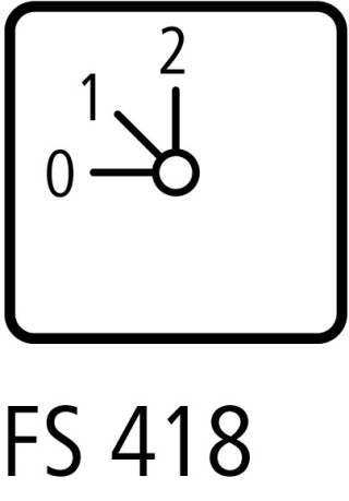 Ступенчатый переключатель, 1P , Ie = 12A, 0-2 Пол. , 45 °, переднее крепление