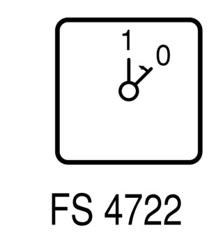 Переключатель управления , 1P , Ie = 12A , Пол. 1-0 , 45 °,  переднее крепление в отверстия 22мм