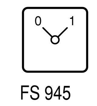 Выключатель , 1P , Ie = 12A, 0-1 Пол. , 90 °, переднее крепление