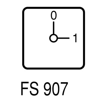 Выключатель , 1P , Ie = 12A, 0-1 Пол. , 90 °, переднее крепление