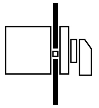 Ступенчатый переключатель, 1P , Ie = 12A, Пол. 0-1-2 , 45 °, переднее крепление