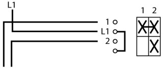 Ступенчатый переключатель, 1P , Ie = 12A, , 45 °, переднее крепление