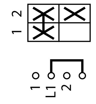 Ступенчатый переключатель, 1P , Ie = 12A, , 45 °, переднее крепление