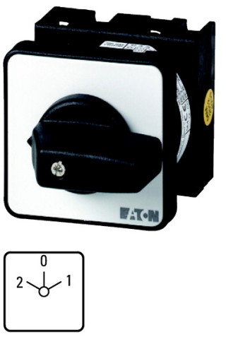Выключатель, 1P , Ie = 12A , Пол. 2-0-1 , 90 °, переднее крепление в отверстия 22мм