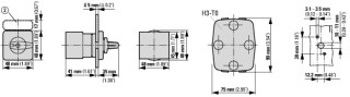 Переключатель управления , 2P, Ie = 12A , Пол. 0-1 , 45 °, переднее крепление