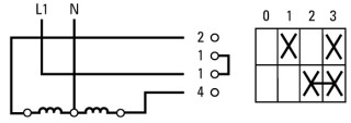 Последовательный переключатель 1P , Ie = 12A , Пол. 0-1-2-3 , 60 °  , переднее крепление в отверстия 22мм