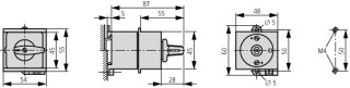 Ступенчатый переключатель, 1P , Ie = 12A , Пол. 0-1-2-3 , 90 °,  45x45 мм , модульное исполнение