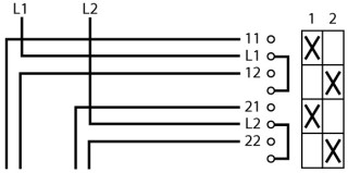 Ступенчатый переключатель, 2р , Ie = 12A, , 45 °,  45x45 мм , модульное исполнение