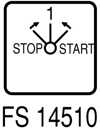 Переключатель управления , 2P, Ie = 12A , Пол. STOP > I < START , 45 ° , переднее крепление в отверстия 22мм