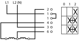 Ступенчатый переключатель, 1P , Ie = 12A , Пол. 0-3 , 60 ° , переднее крепление