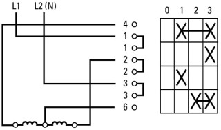 Ступенчатый переключатель, 1P , Ie = 12A , Пол. 0-3 , 60 ° ,  45x45 мм , модульное исполнение