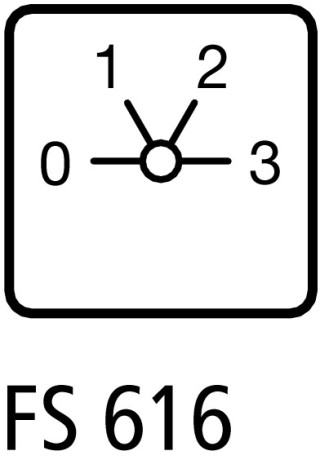 Ступенчатый переключатель, 1P , Ie = 12A , Пол. 0-3 , 60 ° ,  45x45 мм , модульное исполнение