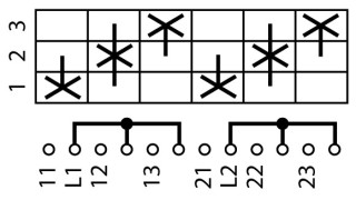 Ступенчатый переключатель, 2р , Ie = 12A , Пол. 1-3 , 45 ° , переднее крепление