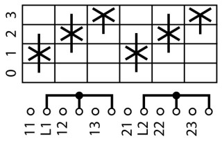 Ступенчатый переключатель, 2р , Ie = 12A , Пол. 0-3 , 45 °, переднее крепление