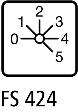 Ступенчатый переключатель, 1P , Ie = 12A, 0-5 Пол. , 45 °, переднее крепление