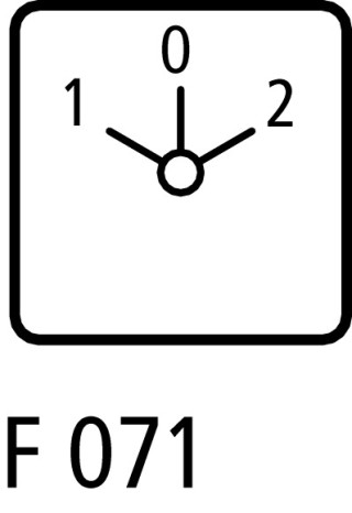 Выключатель, 4p , Ie = 12A , Пол. 1-0-2 , 45 °, переднее крепление