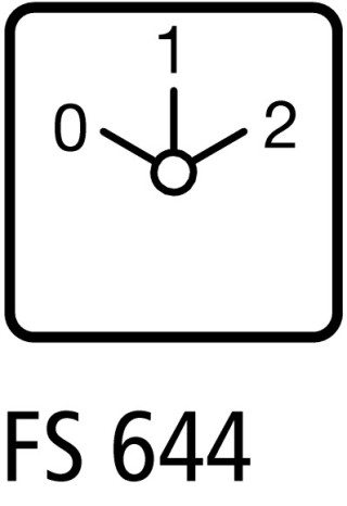 Переключатель полюсов , 2 скорости , 3P , Ie = 12A , Пол. 0-2 , 45 ° , переднее крепление