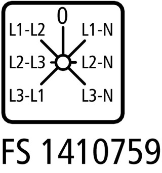 Переключатель вольтметров, 3P + N , Пол. Phase/Phase-0-Phase/N , 45 °