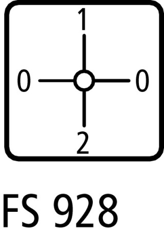 Переключатель амперметров , трансформаторы 2 3p, Пол. 0-1-0-2 , 90 ° , переднее крепление