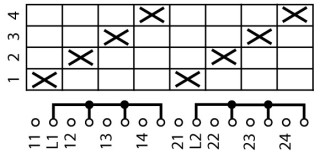 Ступенчатый переключатель, 2р , Ie = 12A , Пол. 1-4 , 45 °, переднее крепление