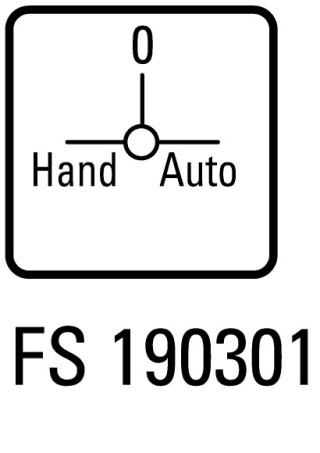 Выключатель, 4p , Ie = 12A , Пол. HAND- 0 -AUTO , 90 °, переднее крепление