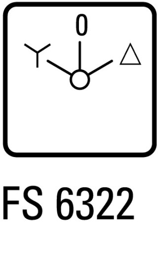 Переключатель звезда-треугольник , 3P , Ie = 12A, FS- Y 0 -D , 45 °, переднее крепление в отверстия 22мм