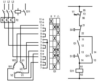 Переключатель звезда-треугольник , 3P , Ie = 12A, FS- Y-D-0 , 45 °, 29 SOND, переднее крепление