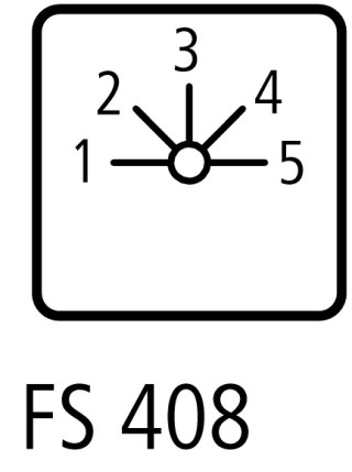 Ступенчатый переключатель, 2р , Ie = 12A , Пол. 1-5 , 45 °,  48х48 мм , переднее крепление в отверстие 22мм