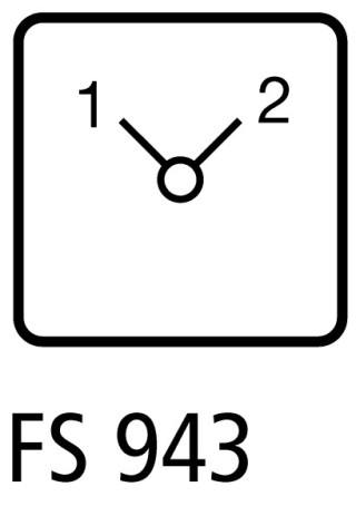 Переключатель полюсов, 3P, Ie = 12A, 1-2 FS , 90 °,  48х48 мм , переднее крепление в отверстие 22мм