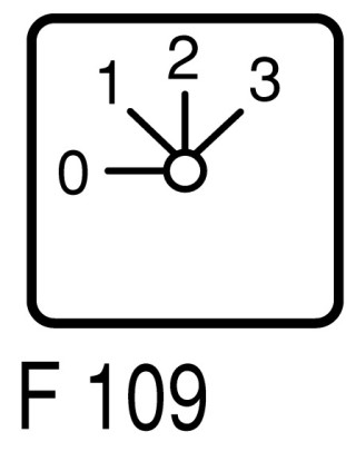 Ступенчатый переключатель, 1P , Iu = 10A, 0-3 Пол. , 45 °,  30x30mm , переднее крепление в отверстие 22мм