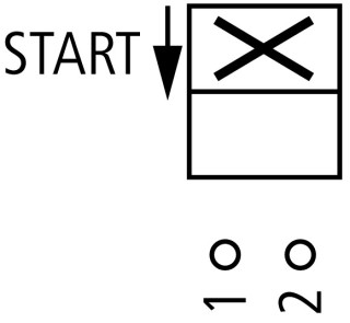 Переключатель управления , 1P , Ie = 12A , Пол. I < START , 45 °, 48х48 мм , переднее крепление в отверстие 22мм