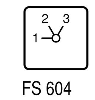 Ступенчатый переключатель, 4p , Ie = 12A , Пол. 1-3 , 45 °,  48х48 мм , переднее крепление в отверстие 22мм