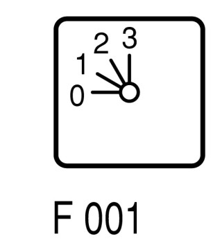 Переключатель управления , 1P , Iu= 10А, Пол. STOP > I , 45 ° , 48х48 мм , переднее крепление в отверстие 22мм