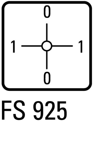 Переключатель вольтметров, 2P, Пол. 0-1-0-2 , 90 °, 48х48 мм , переднее крепление