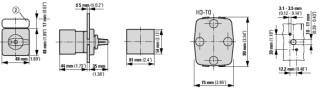 Выключатель , красная ручка, 1P , Ie = 25A , Пол. 0-1 , 90 °, 48х48 мм , переднее крепление