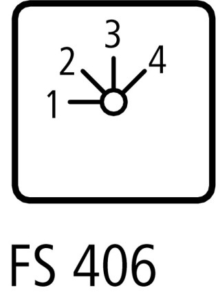 Ступенчатый переключатель, 3P, Ie = 12A , FS 1-4 , 45 °,  48х48 мм , переднее крепление в отверстие 22мм