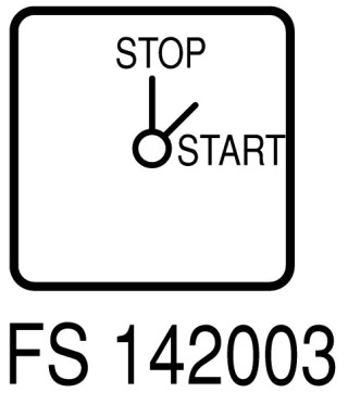 Переключатель управления , 4P , Ie = 25A , FS- STOP-START , 45 °,  48х48 мм , переднее крепление в отверстие 22мм