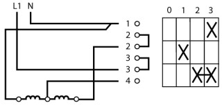 Ступени переключателя для отопления, 1P , Ie = 25A , 0-3 , 60 °