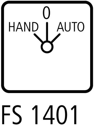 Переключатель режимов, 2р , Ie = 12A , Пол. HAND- 0 -AUTO , 45 °,  48х48 мм , переднее крепление