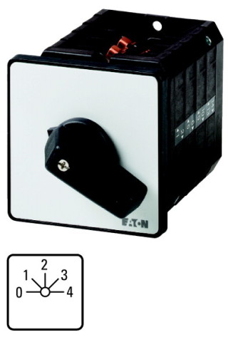 Ступенчатый переключатель, 1P , Ie = 25A , 0-4 Пол. , 45 °,  88x88mm , переднее крепление