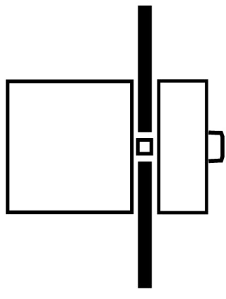 Главный выключатель , 6P , Iu = 10A, красно-желтая ручка, Пол. 0-1 , 90 °,  30x30 мм переднее крепление