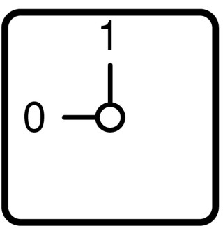 Выключатель , 6P , Iu = 10A, 0-1 Пол. , 90 °,  30x30mm , переднее крепление в отверстие 22мм