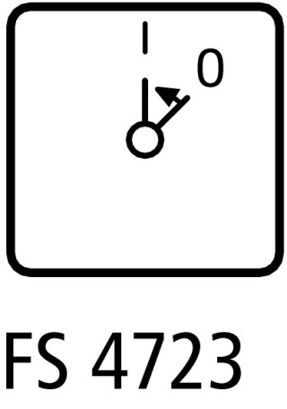 Переключатель управления , 2P, Ie = 12A , Пол. I < 0 , 45 °, 48х48 мм , переднее крепление в отверстие 22мм